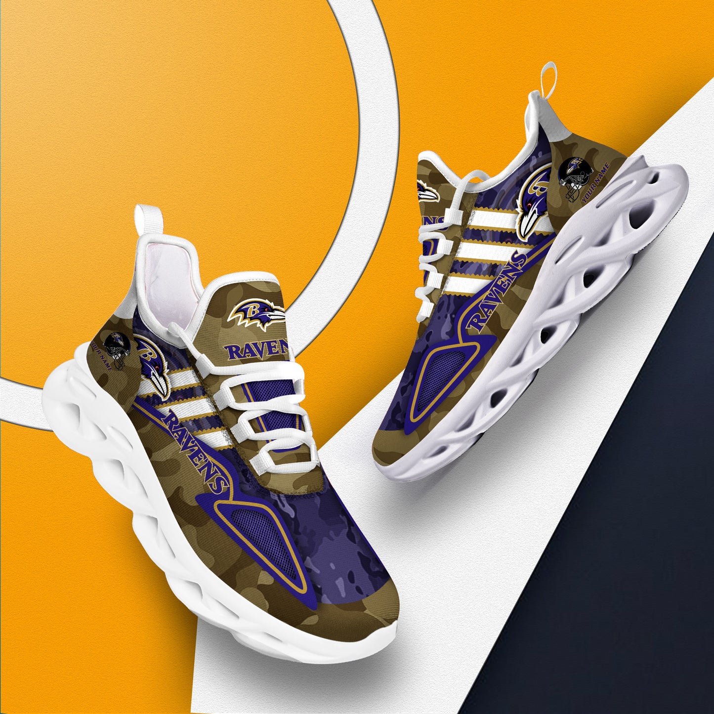 Baltimore Ravens Personalized Yezy Running Sneakers BB266