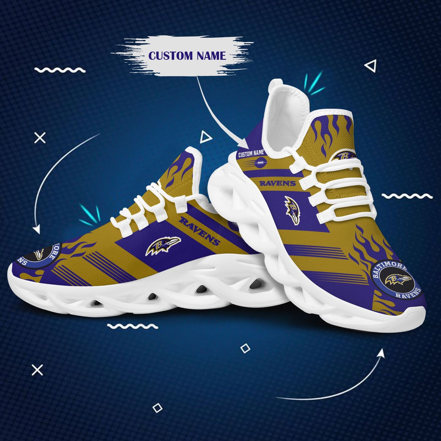 Baltimore Ravens Personalized Yezy Running Sneakers BB576