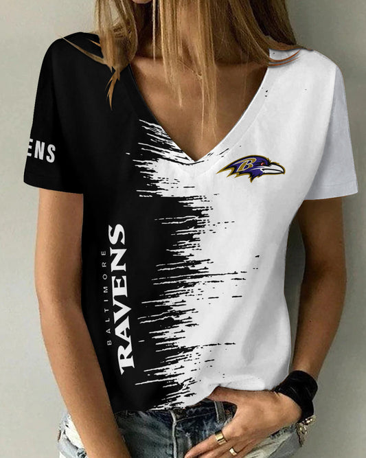 Baltimore Ravens Summer V-neck Women T-shirt BG26