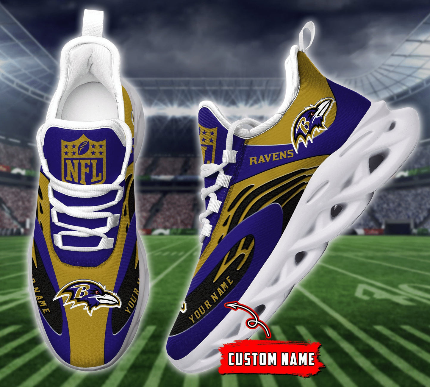 Baltimore Ravens Yezy Running Sneakers 866