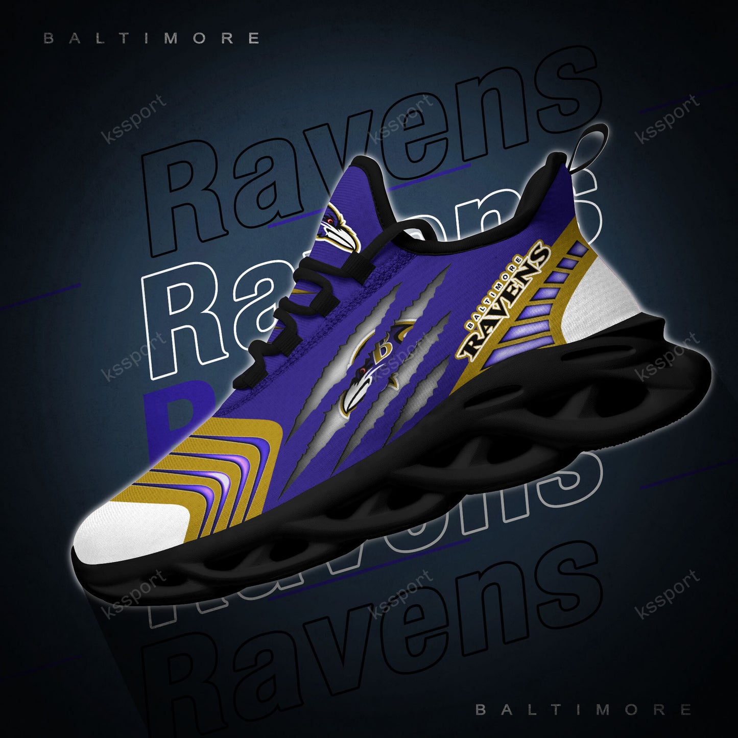 Baltimore Ravens Yezy Running Sneakers BB409