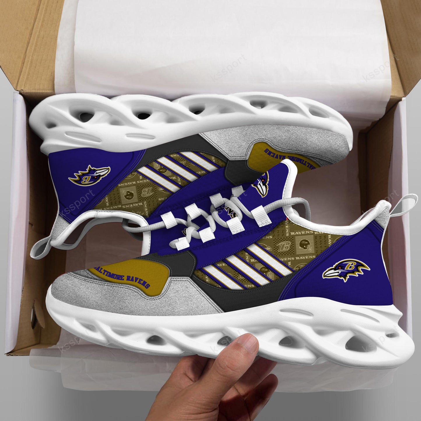 Baltimore Ravens Yezy Running Sneakers BG756