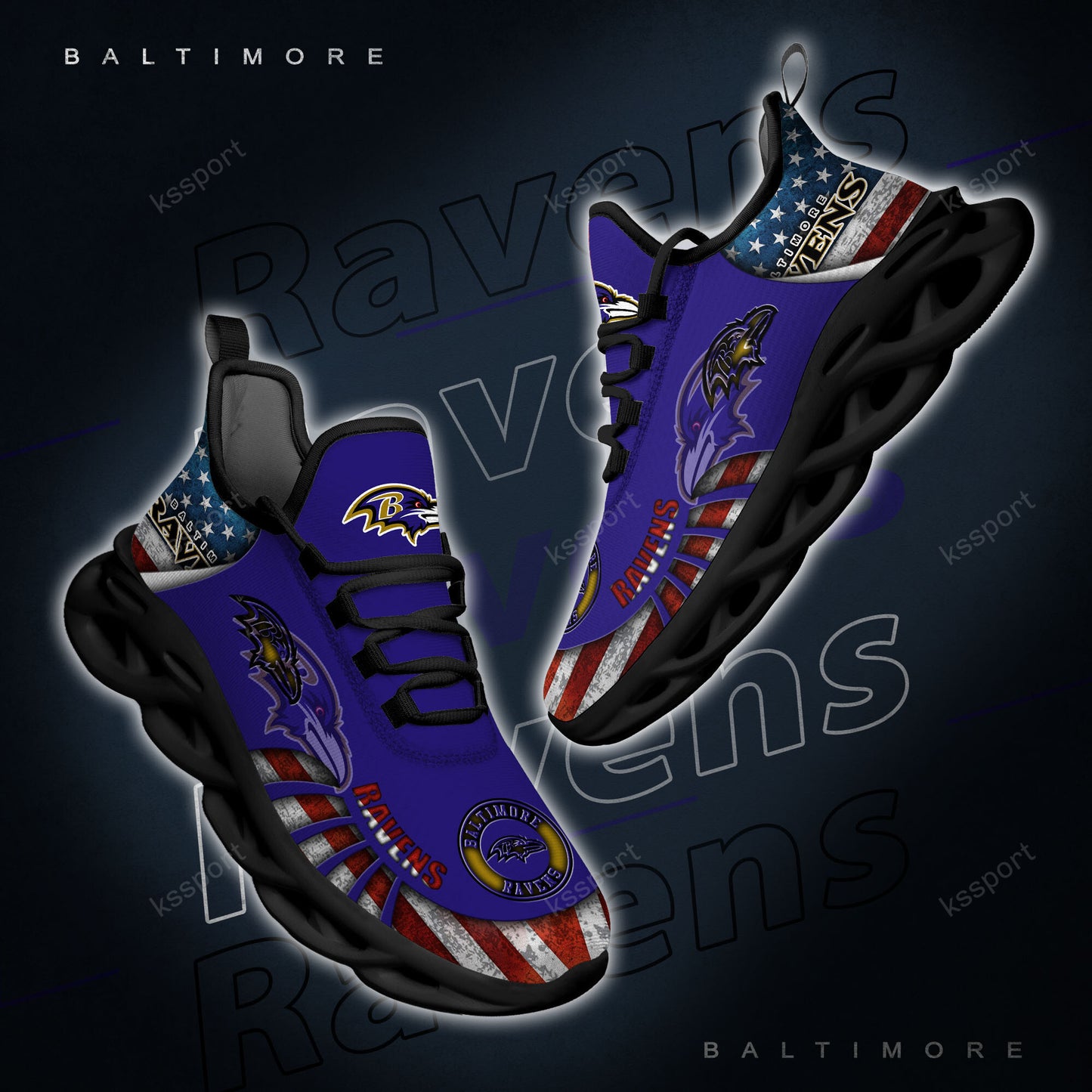 Baltimore Ravens Yezy Running Sneakers BG806