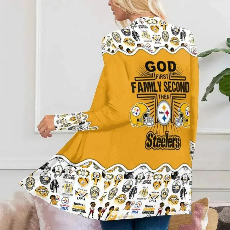 Pittsburgh Steelers Women Patch Pocket Cardigan BT156