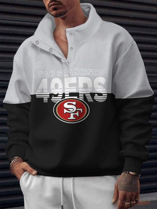 San Francisco 49ers Casual Colorful Stand Collar Sweatshirt AZBTSCSW000629