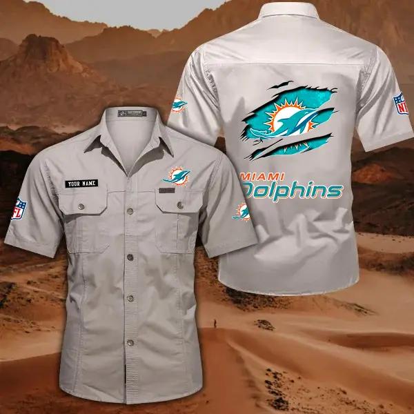 Miami Dolphins Men’s Short Sleeve Cargo Shirts New 2025 AZBT2DCGS000020