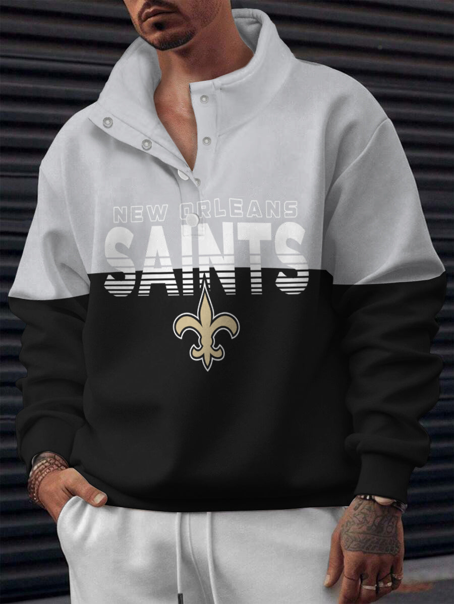New Orleans Saints Casual Colorful Stand Collar Sweatshirt AZBTSCSW000651