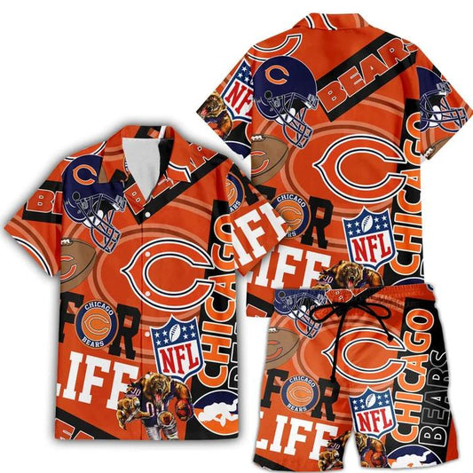 Chicago Bears Custom Limited Edition For Life Hawaiian Shirt and Shorts AZHAHWSS000275