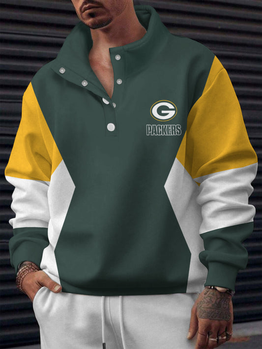 Green Bay Packers Casual Colorful Stand Collar Sweatshirt AZBTSCSW000619