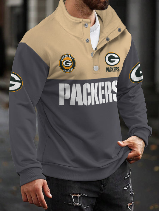 Green Bay Packers Casual Colorful Stand Collar Sweatshirt AZBTSCSW000431