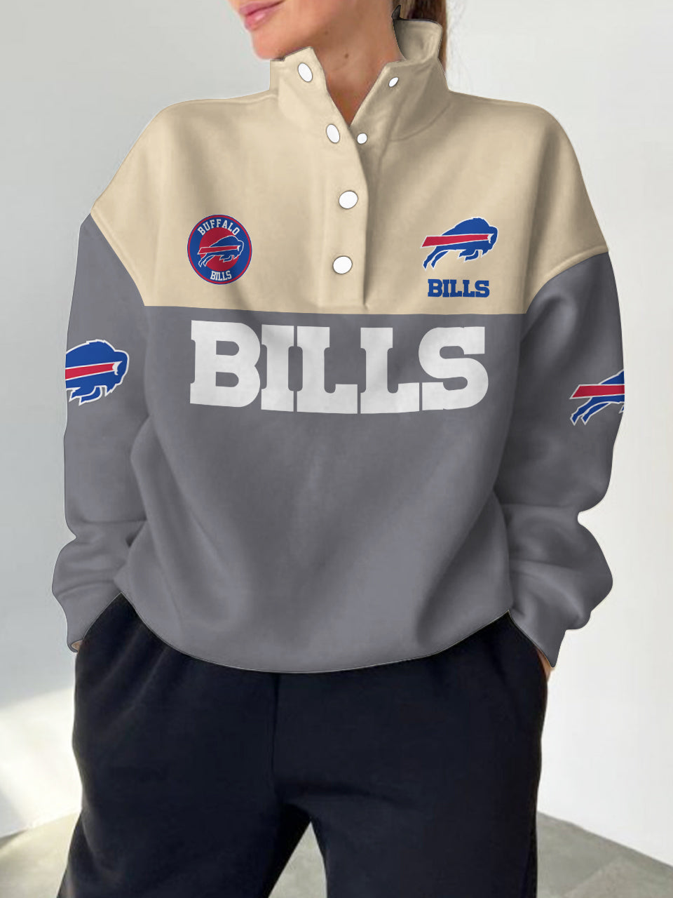 Buffalo Bills Casual Colorful Stand Collar Sweatshirt AZBTSCSW000229