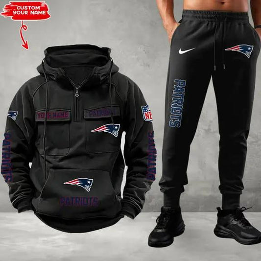 New England Patriots Combo Multi-Pockets Hoodie And Pants EM20