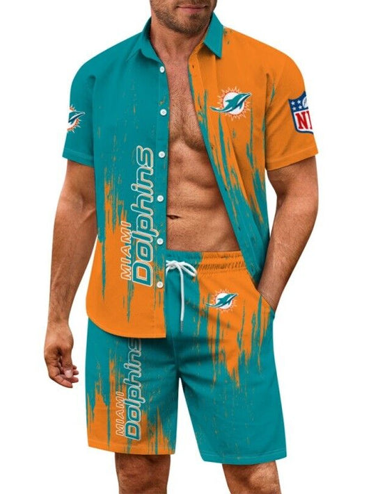 Miami Dolphins Combo Hawaiian Shirt and Shorts AZBTHWSS000146