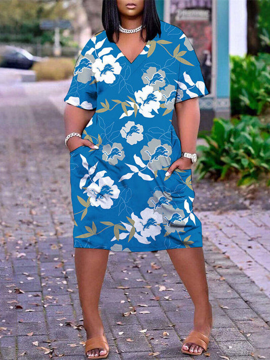 Detroit V-neck Casual Pocket Dress Limited Edition AZBTVCPD000459