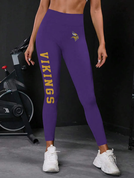 Minnesota Vikings High Waist Push Up Printed Leggings (2)