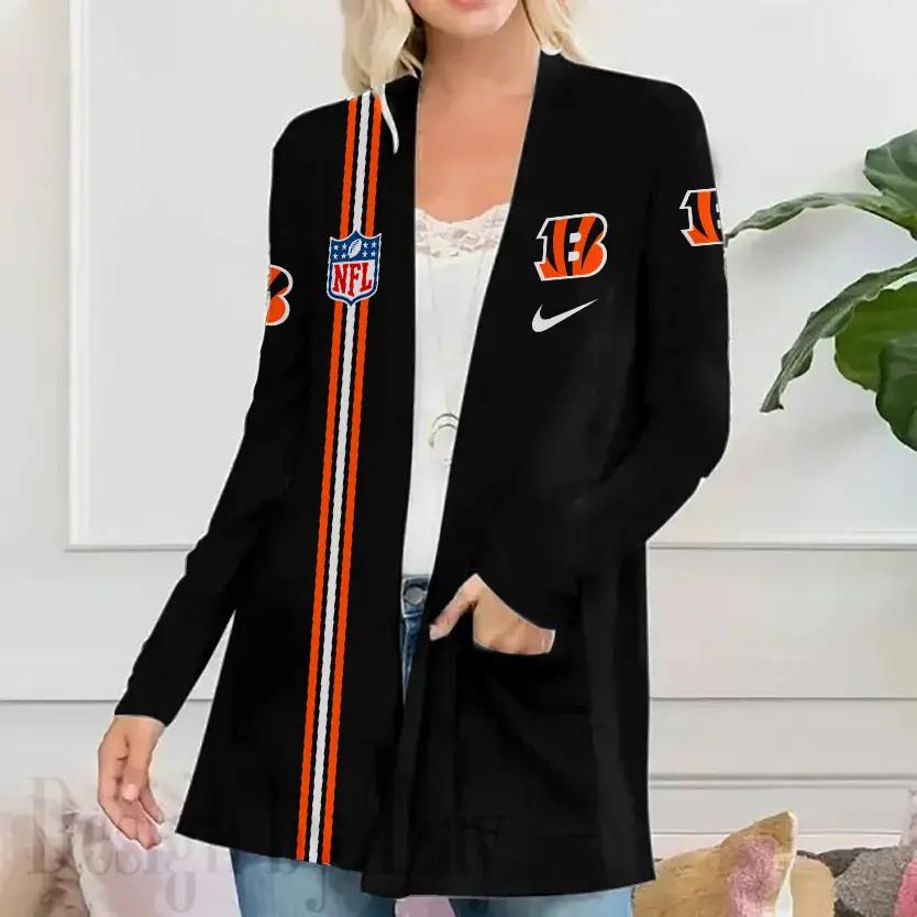Cincinnati Bengals Women Patch Pocket Cardigan BT040