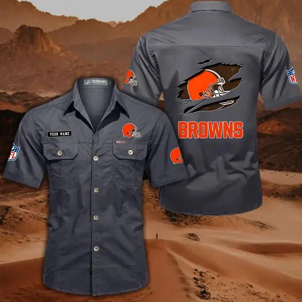 Cleveland Browns Men’s Short Sleeve Cargo Shirts New 2025 AZBT2DCGS000008