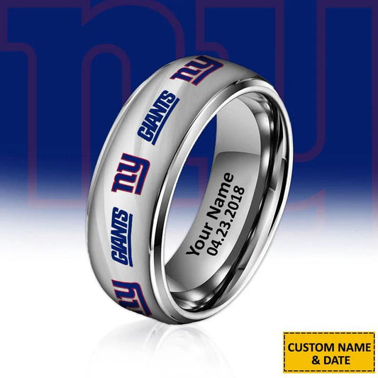 New York Giants Special Stainless Ring Custom Name AZBTSR000051