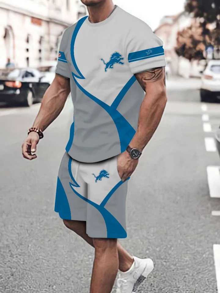Detroit Lions T-shirt and Shorts AZTS405