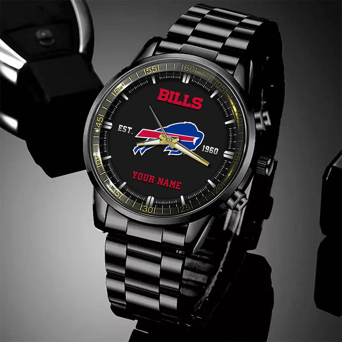Buffalo Bills Black Fashion Watch Gifts For Sport Fans AZWATCH058