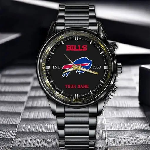 Buffalo Bills Black Fashion Watch Gifts For Sport Fans AZWATCH058