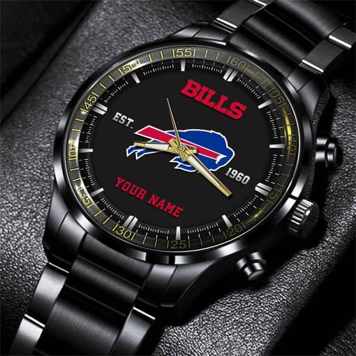 Buffalo Bills Black Fashion Watch Gifts For Sport Fans AZWATCH058
