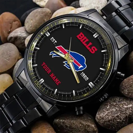 Buffalo Bills Black Fashion Watch Gifts For Sport Fans AZWATCH058