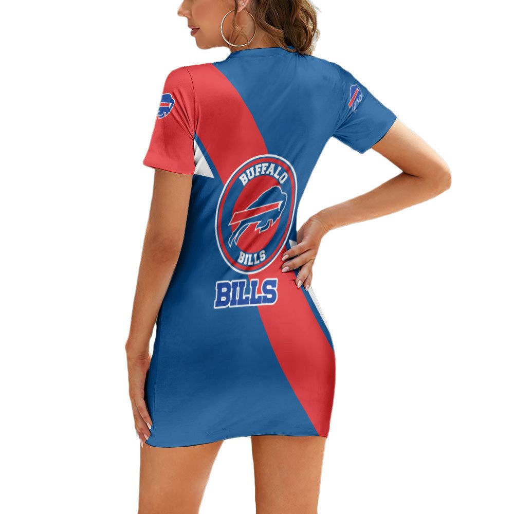 Buffalo Bills Casual Short Sleeve Bodycon Mini Dress BG210