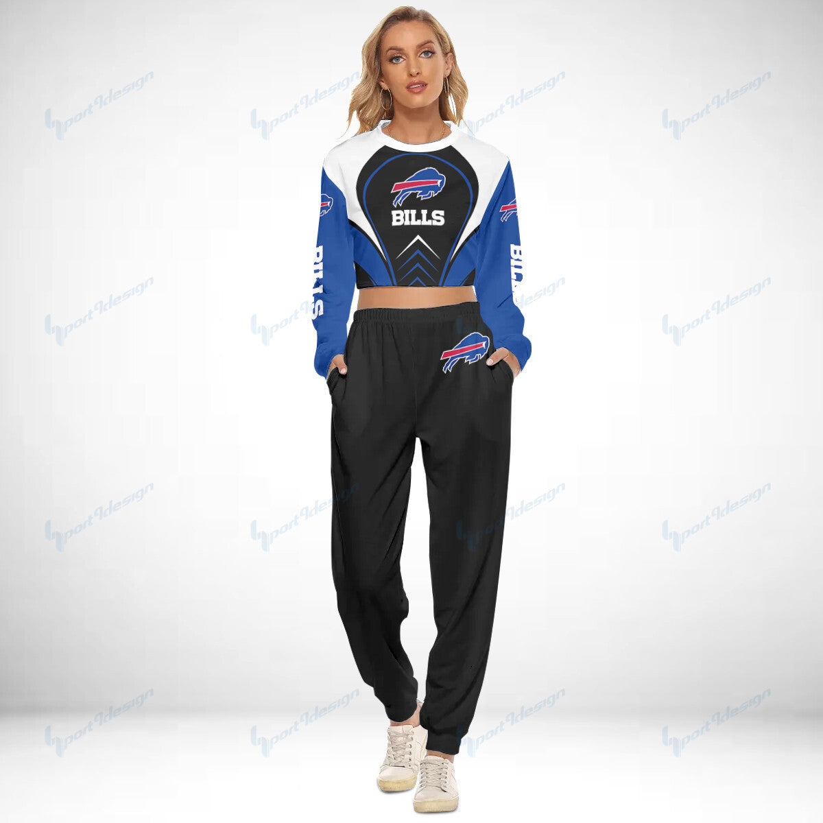 Buffalo Bills Crop Sweatshirt Suit 1