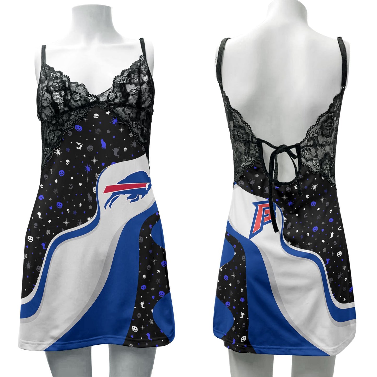 Buffalo Bills Halloween Lace Back Strap Slip Dress 307