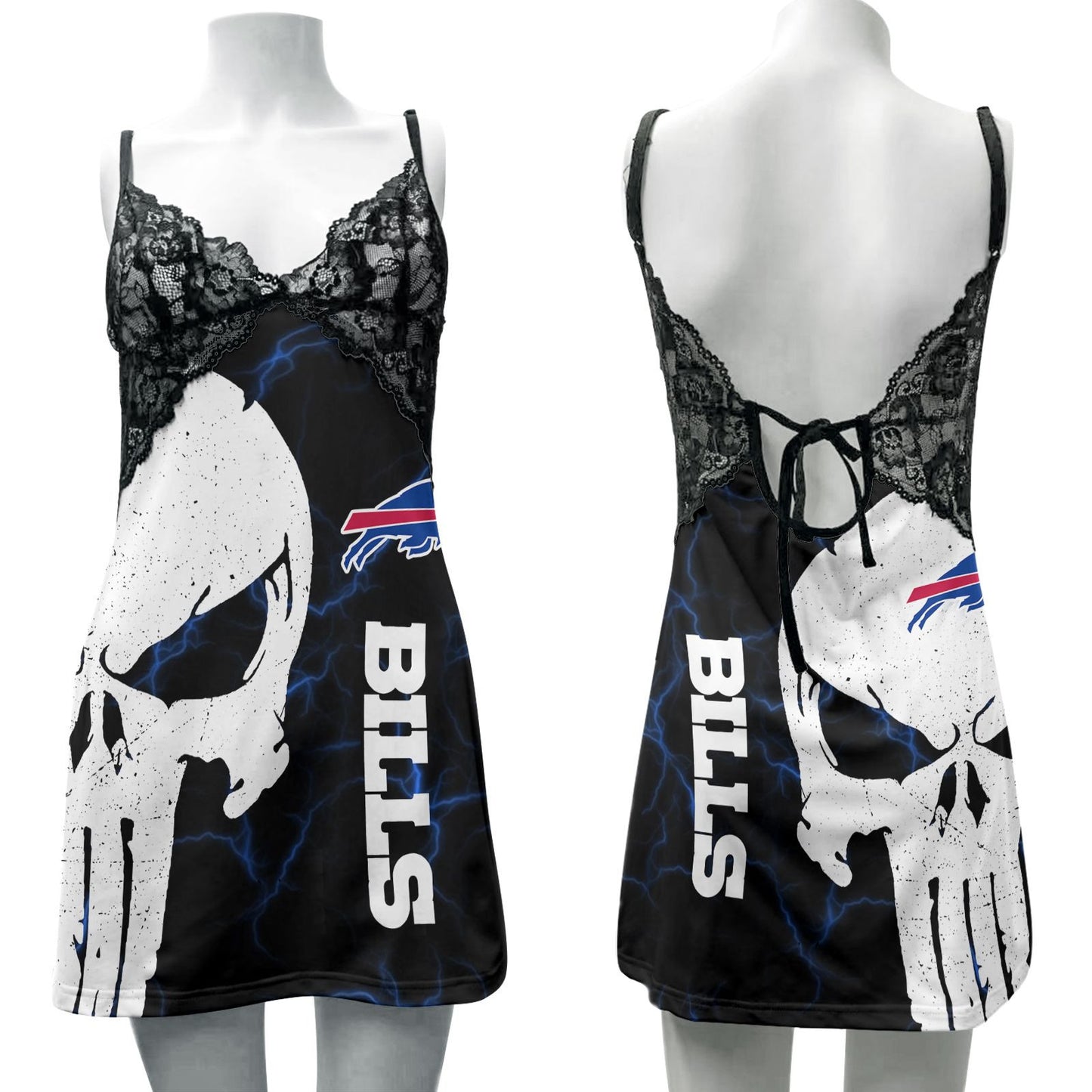 Buffalo Bills Halloween Lace Back Strap Slip Dress 313