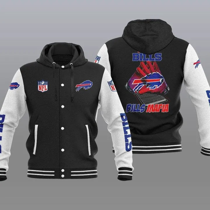 Buffalo Bills Hooded Button Jacket with Hood 25