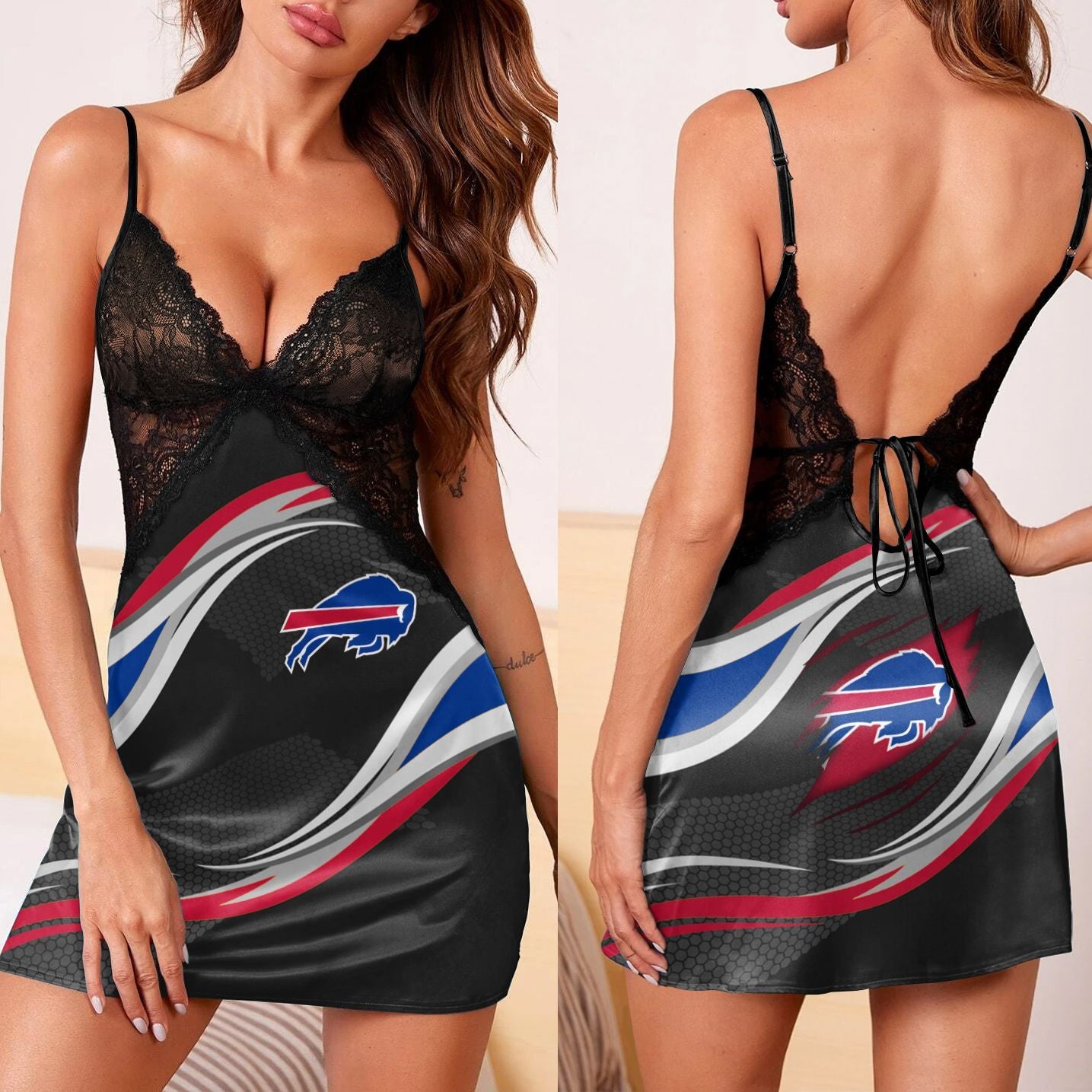Buffalo Bills Lace Back Strap Slip Dress 102