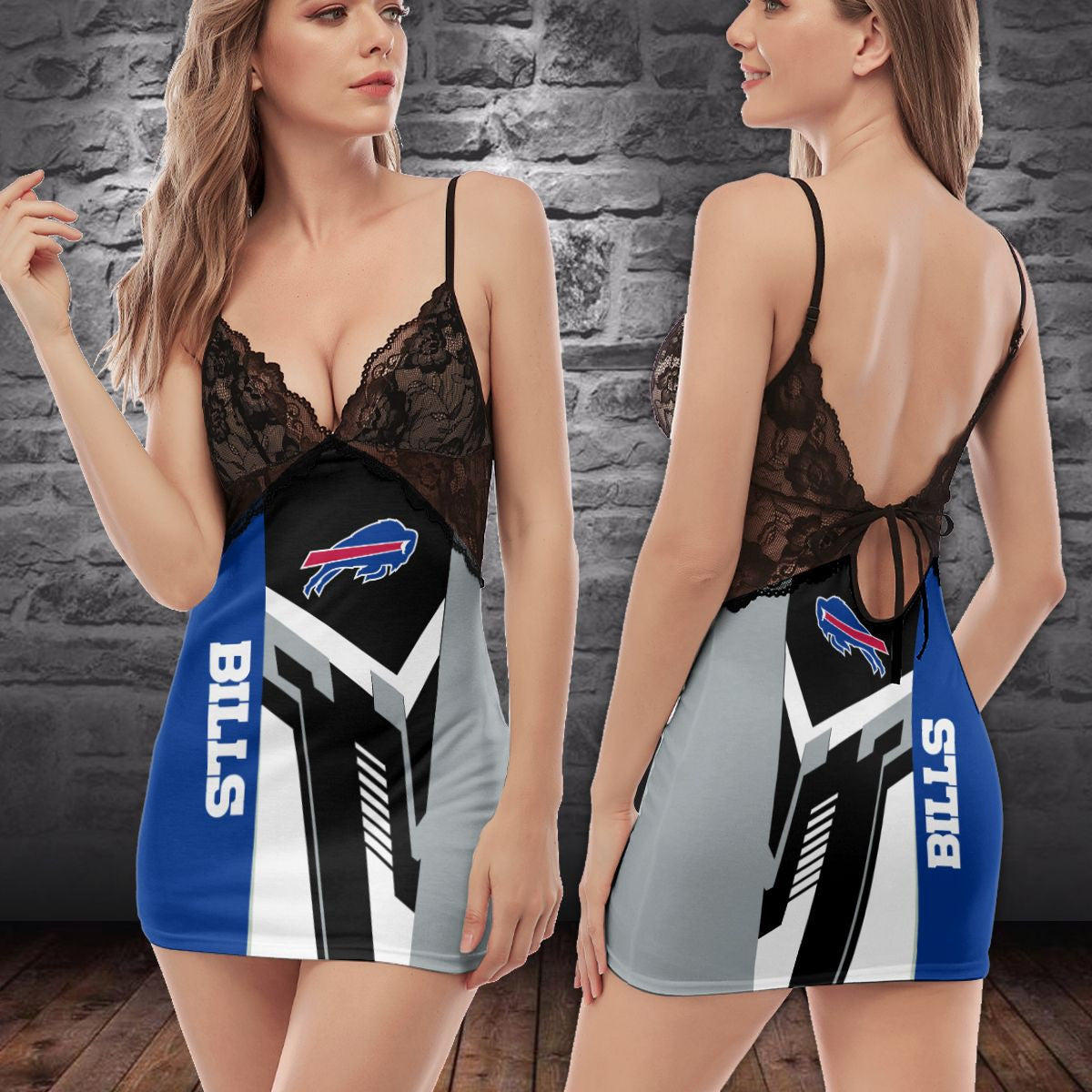 Buffalo Bills Lace Back Strap Slip Dress 123-2
