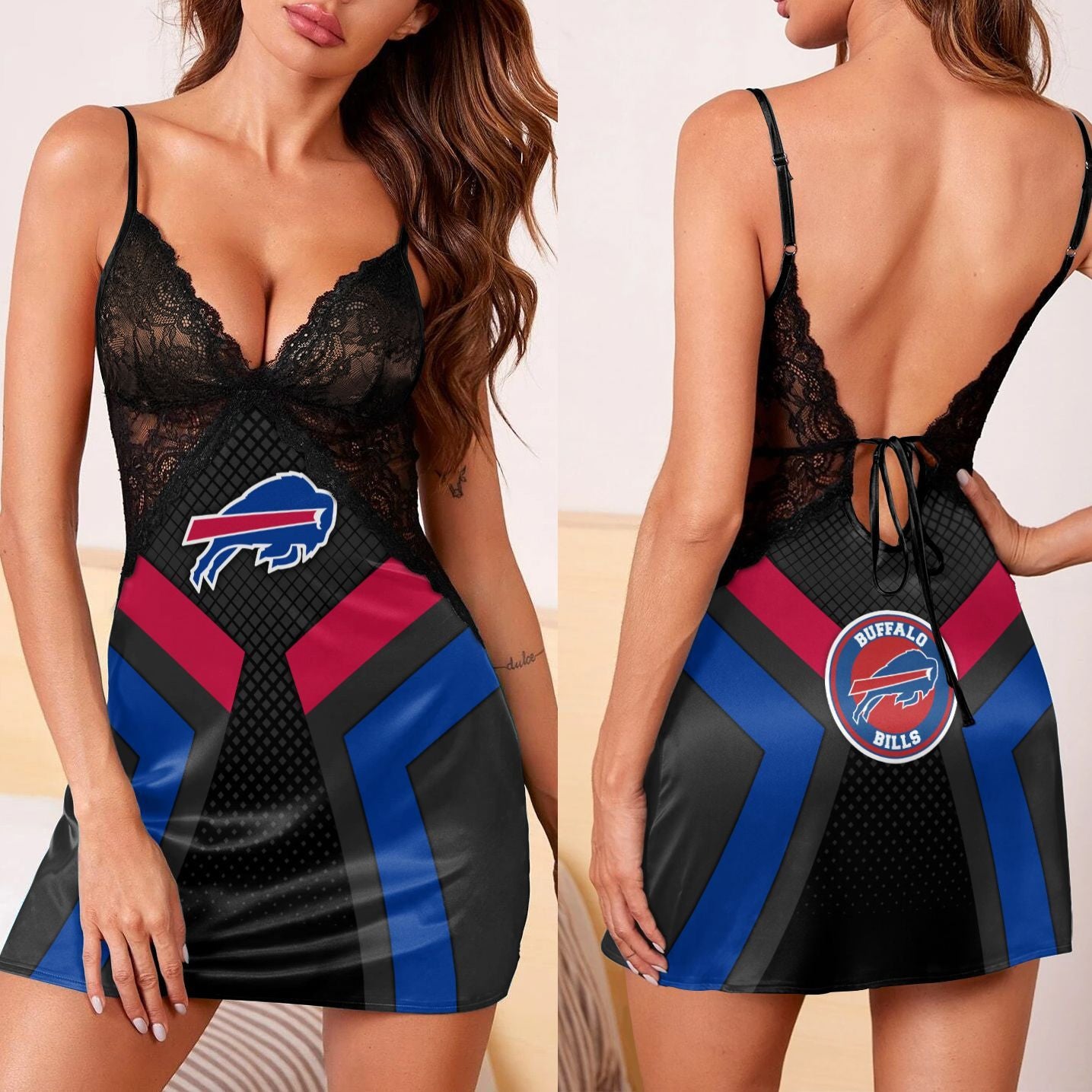 Buffalo Bills Lace Back Strap Slip Dress 144