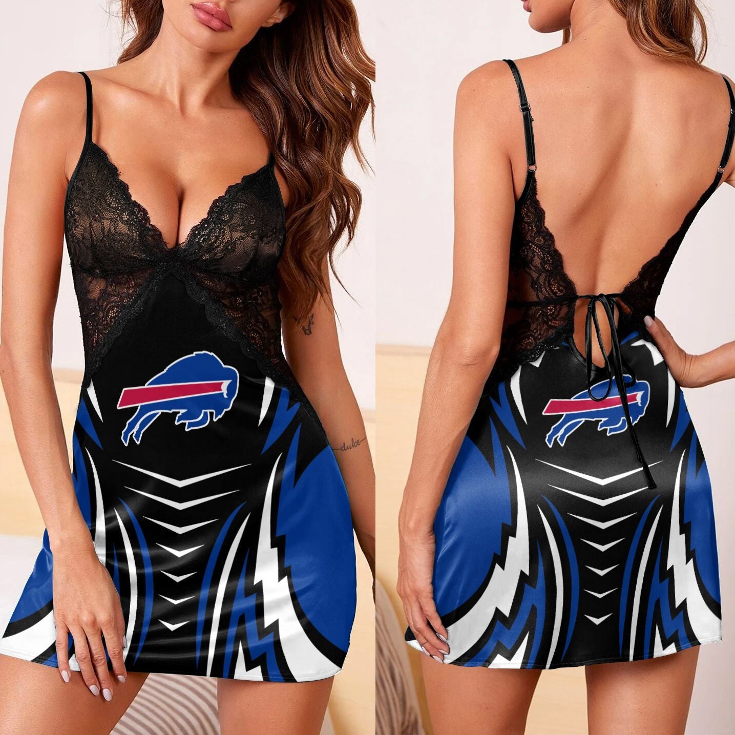 Buffalo Bills Lace Back Strap Slip Dress 177