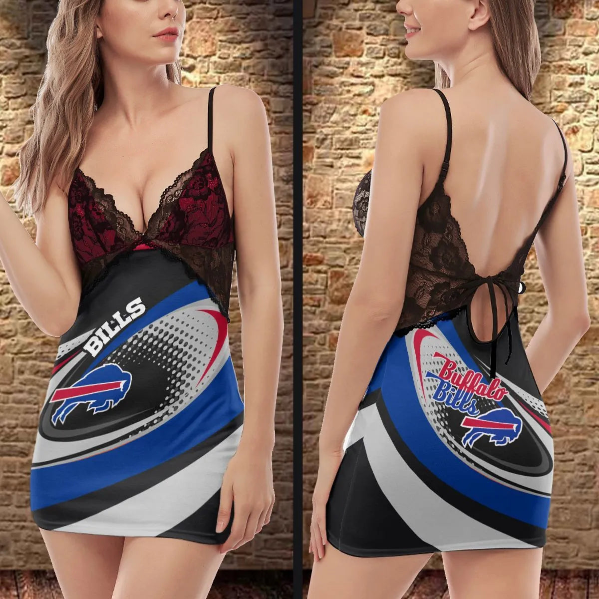 Buffalo Bills Lace Back Strap Slip Dress 190