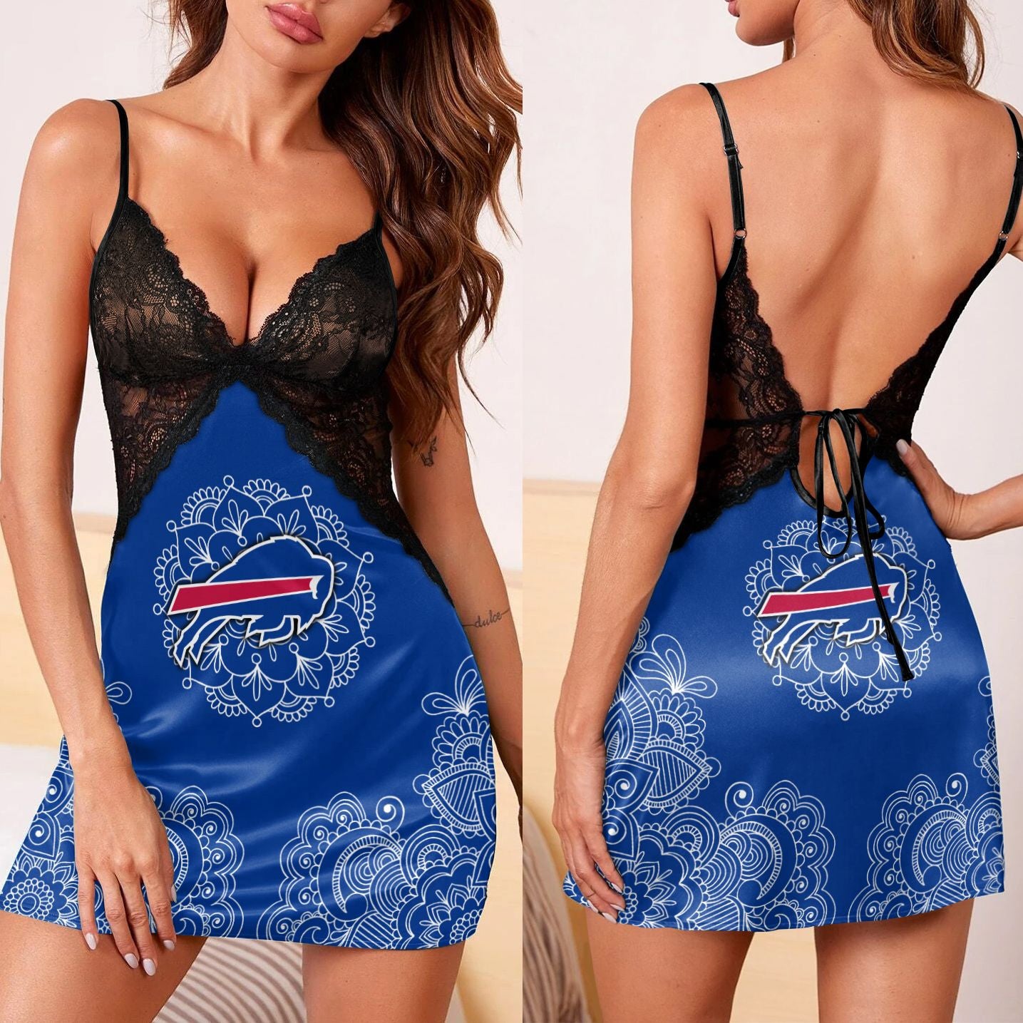 Buffalo Bills Lace Back Strap Slip Dress 214