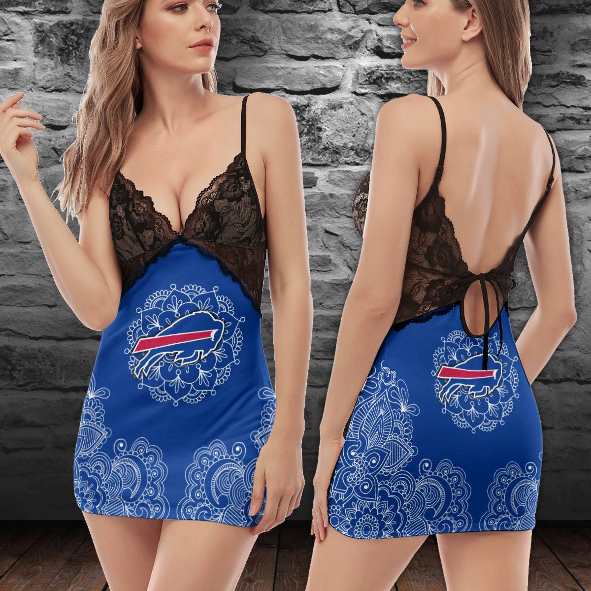Buffalo Bills Lace Back Strap Slip Dress 214