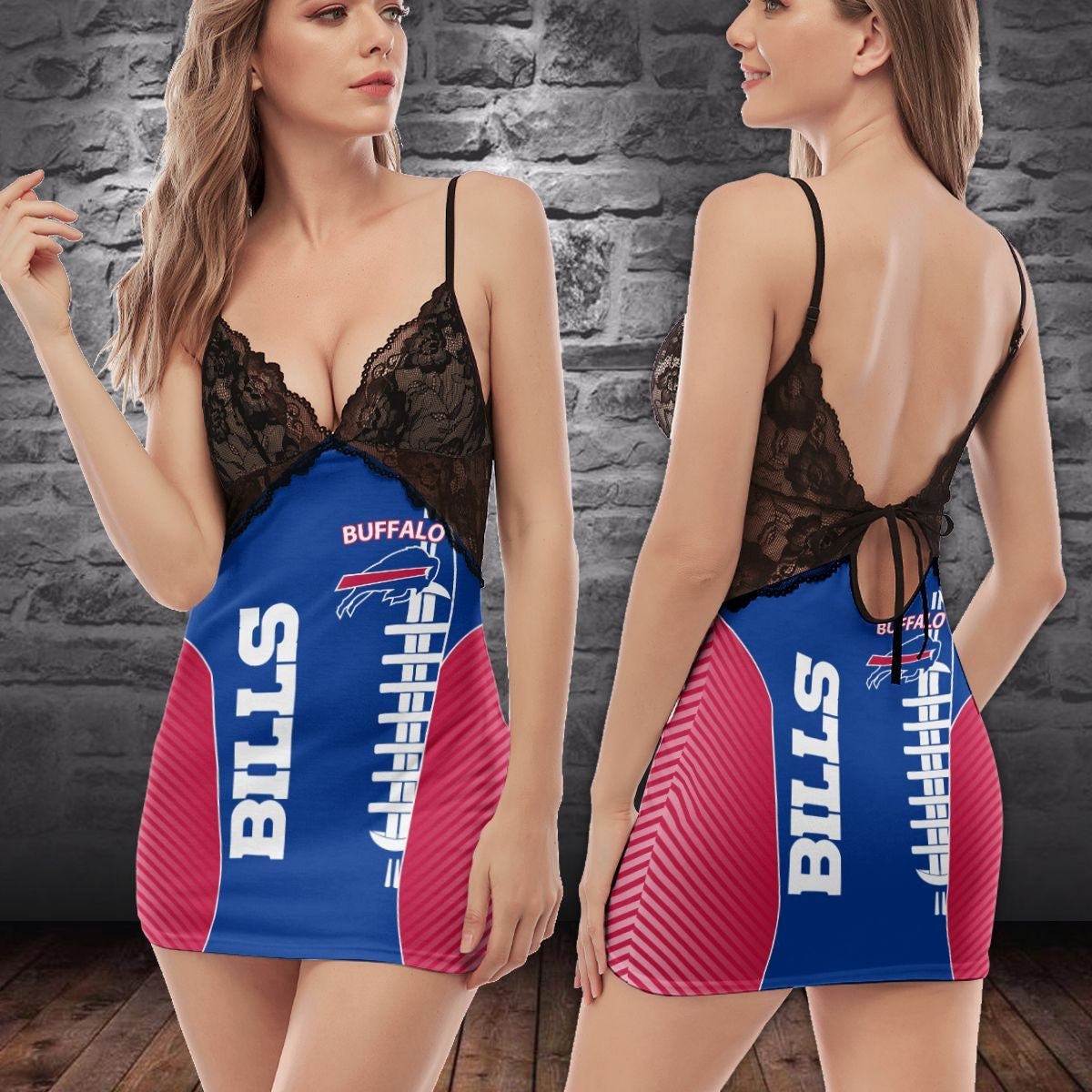Buffalo Bills Lace Back Strap Slip Dress 262