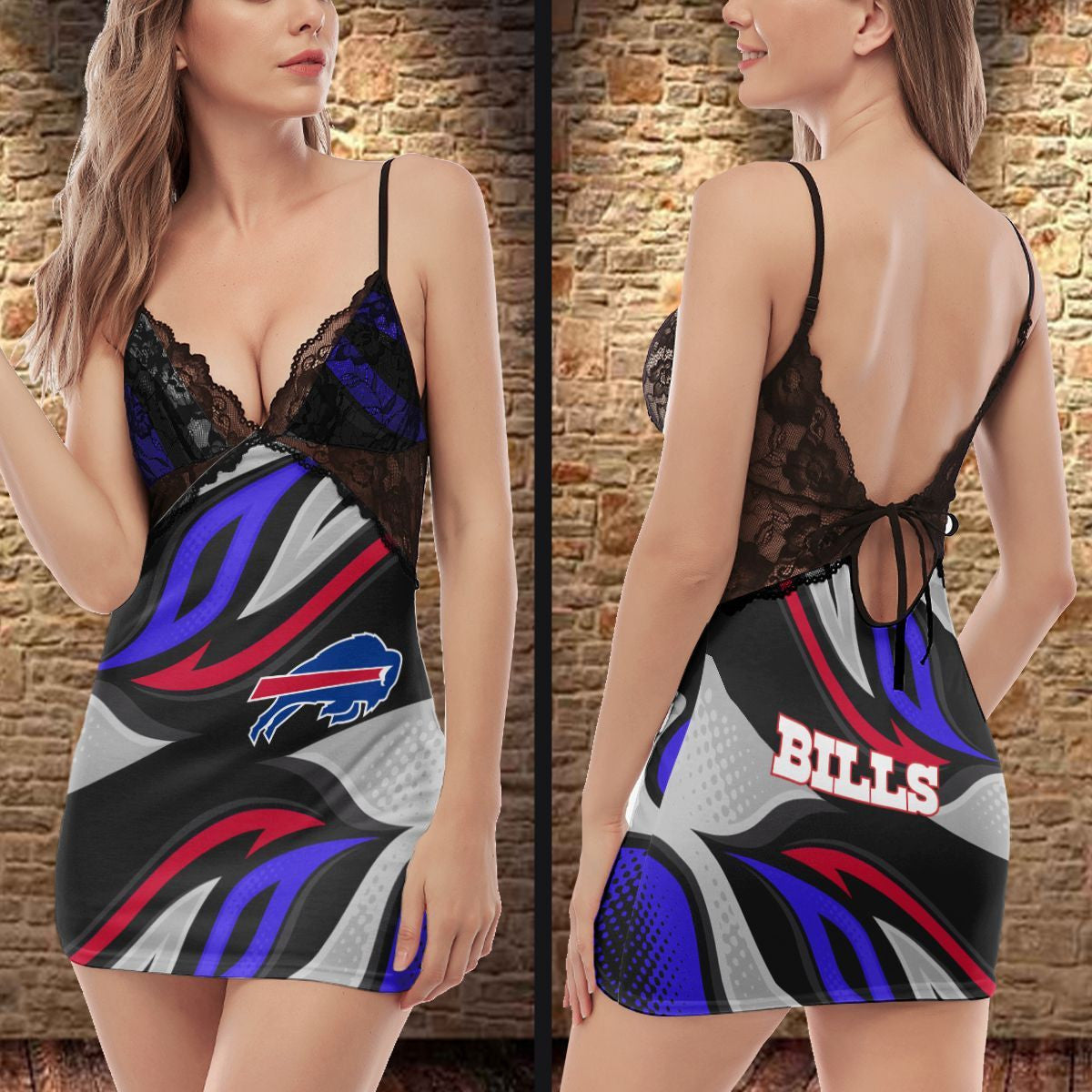 Buffalo Bills Lace Back Strap Slip Dress 357