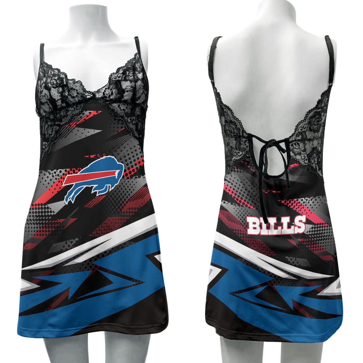 Buffalo Bills Lace Back Strap Slip Dress 456