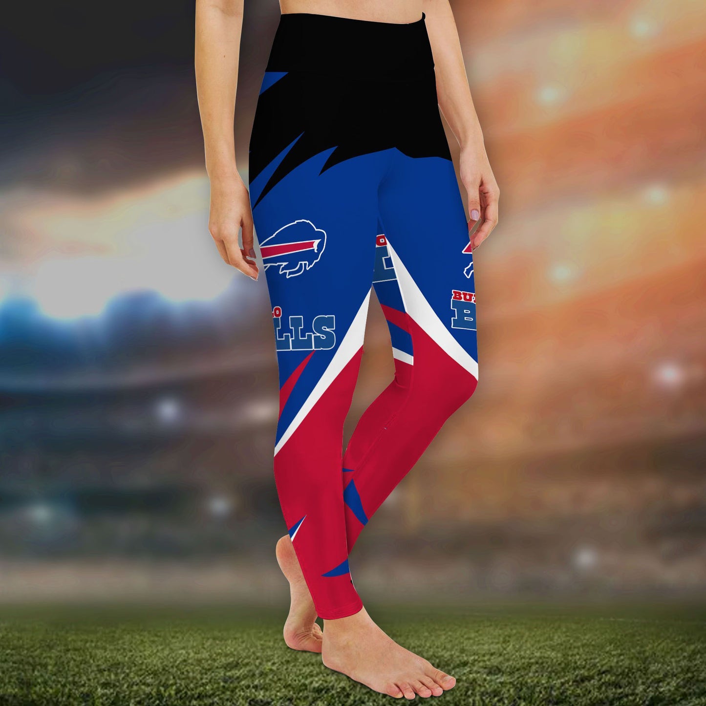 Buffalo Bills Leggings And Criss Cross Tank Top BG75