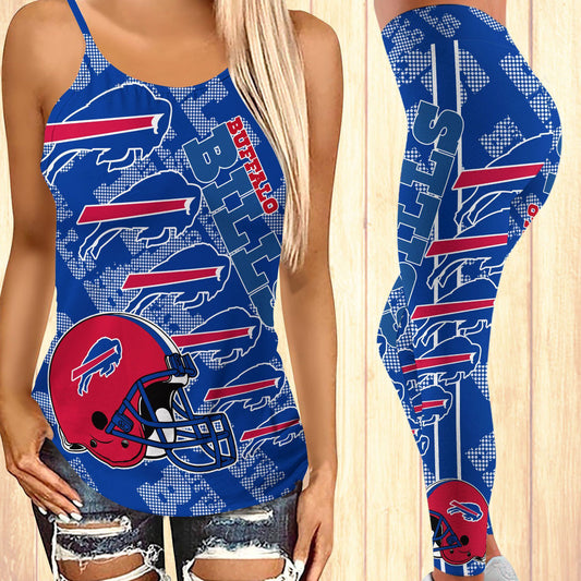 Buffalo Bills Leggings And Cross Tank Top BG03