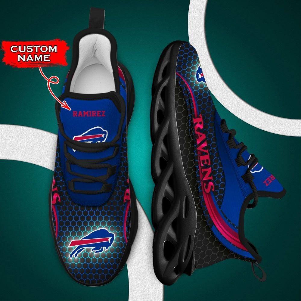 Buffalo Bills Max Soul Clunky Sneakers Shoes Luxury NFL Custom name