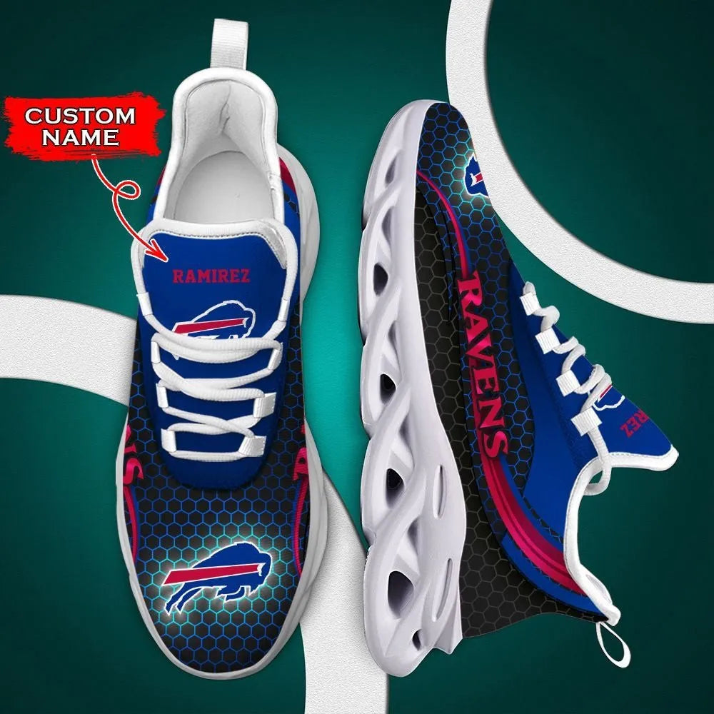 Buffalo Bills Max Soul Clunky Sneakers Shoes Luxury NFL Custom name