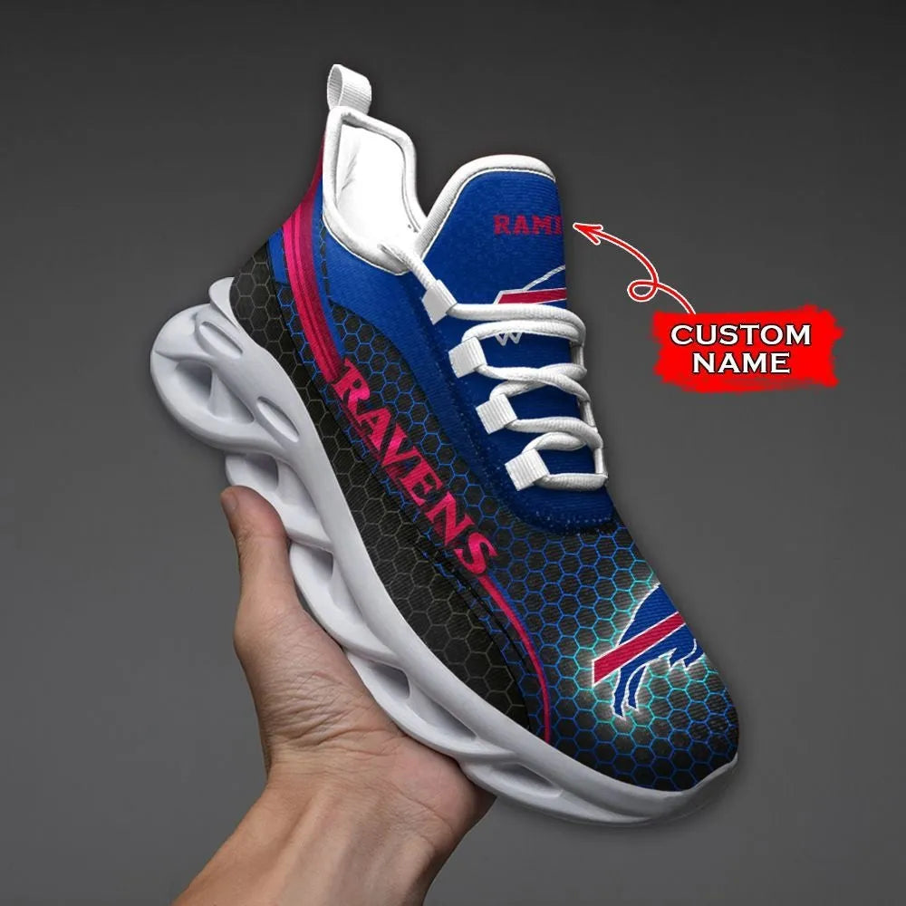 Buffalo Bills Max Soul Clunky Sneakers Shoes Luxury NFL Custom name