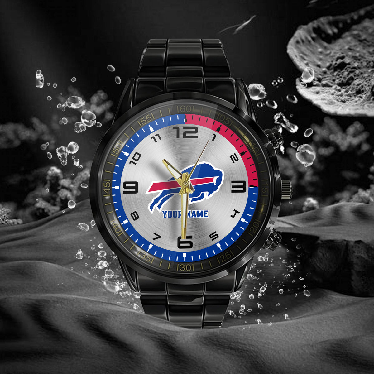 Buffalo Bills Black Fashion Watch Gifts For Sport Fans AZWATCH004
