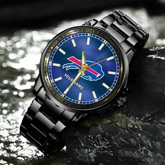 Buffalo Bills Black Fashion Watch Gifts For Sport Fans AZWATCH036