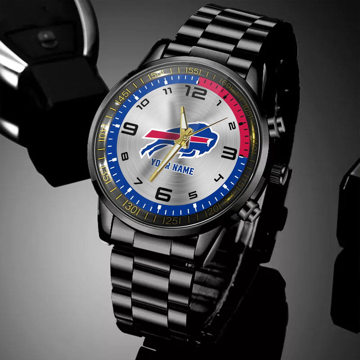 Buffalo Bills Black Fashion Watch Gifts For Sport Fans AZWATCH004